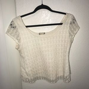 Fun Off white LACY CROP TOP